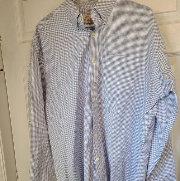 Merona, Men's Long Sleeve Dress Shirt, Size: XL Color: Blue/White - Picture 9 of 11